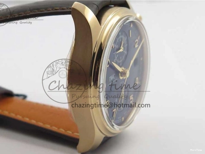 MIROTIME 0101 Portugieser Chrono  42 IW390406 RG ZF 1:1 Best Edition Blue Dial on Brown Leather Strap A Durable 7129
